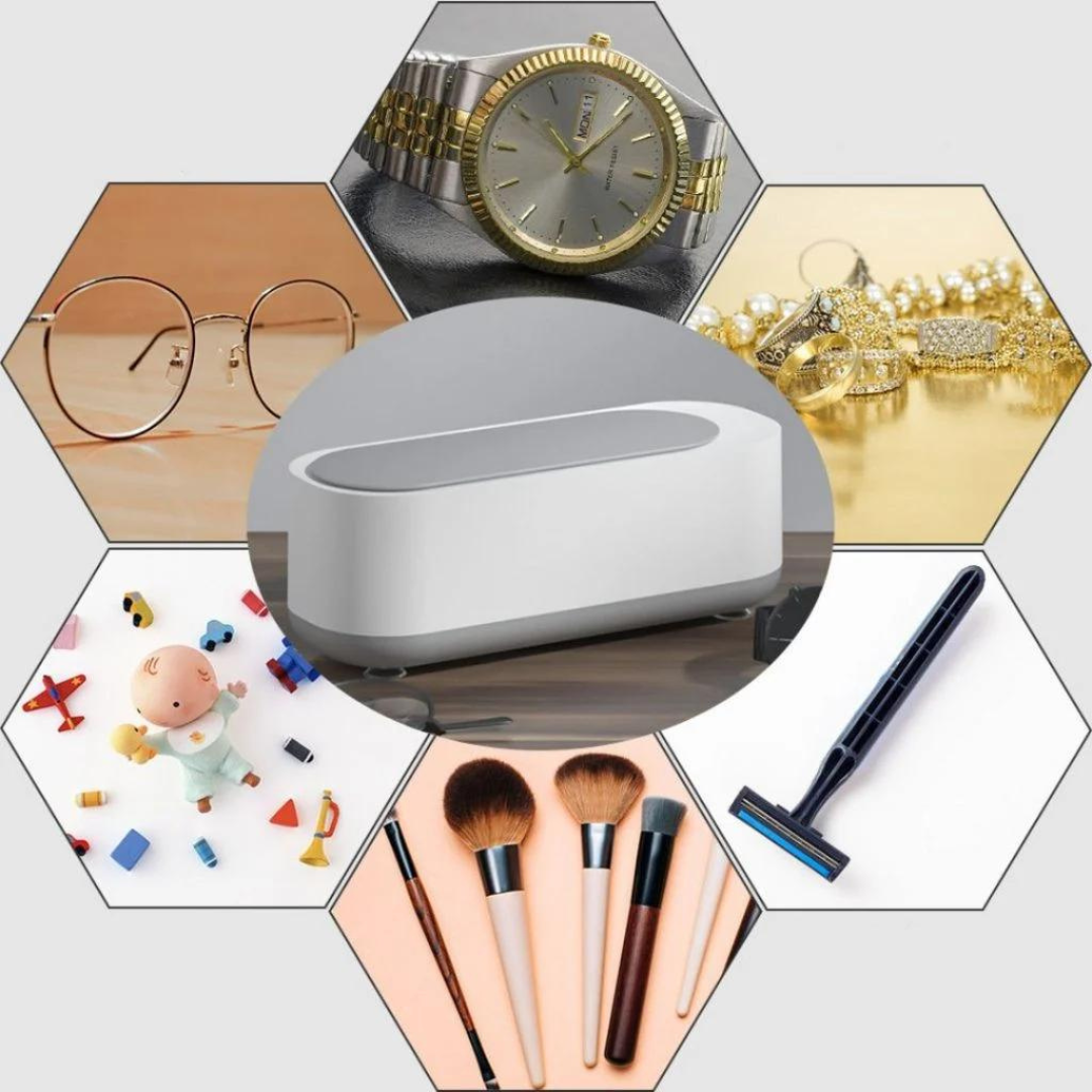Portable Ultrasonic Jewelry & Eyeglass Cleaner – Vibration Deep Clean for Rings, Bracelets, Watches, Retainers & Makeup Brushes – 3-Minute | Thomler