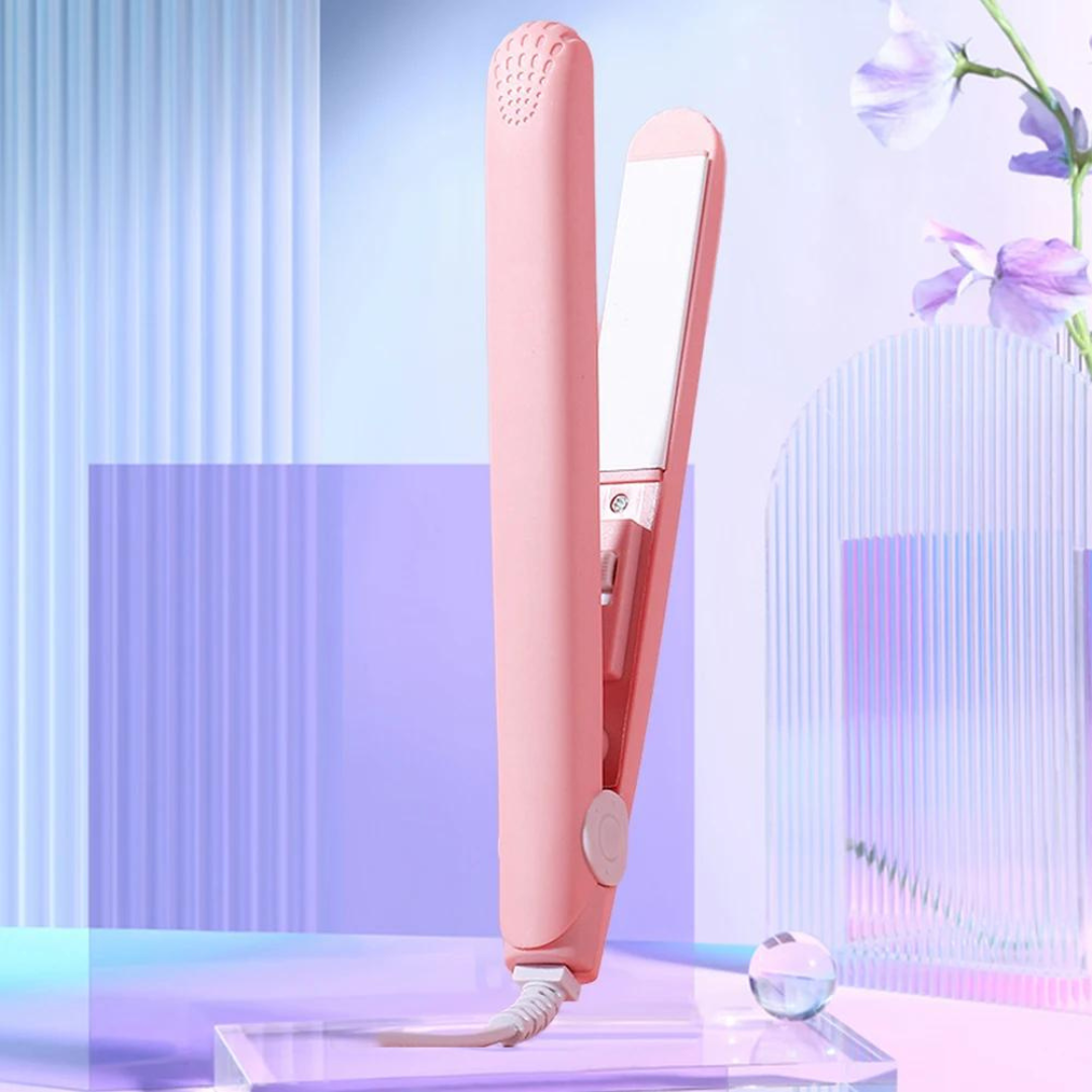 Compact Ceramic Hair Straightener & Curling Iron with 3D Floating Plates for Travel & Bangs | Thomler
