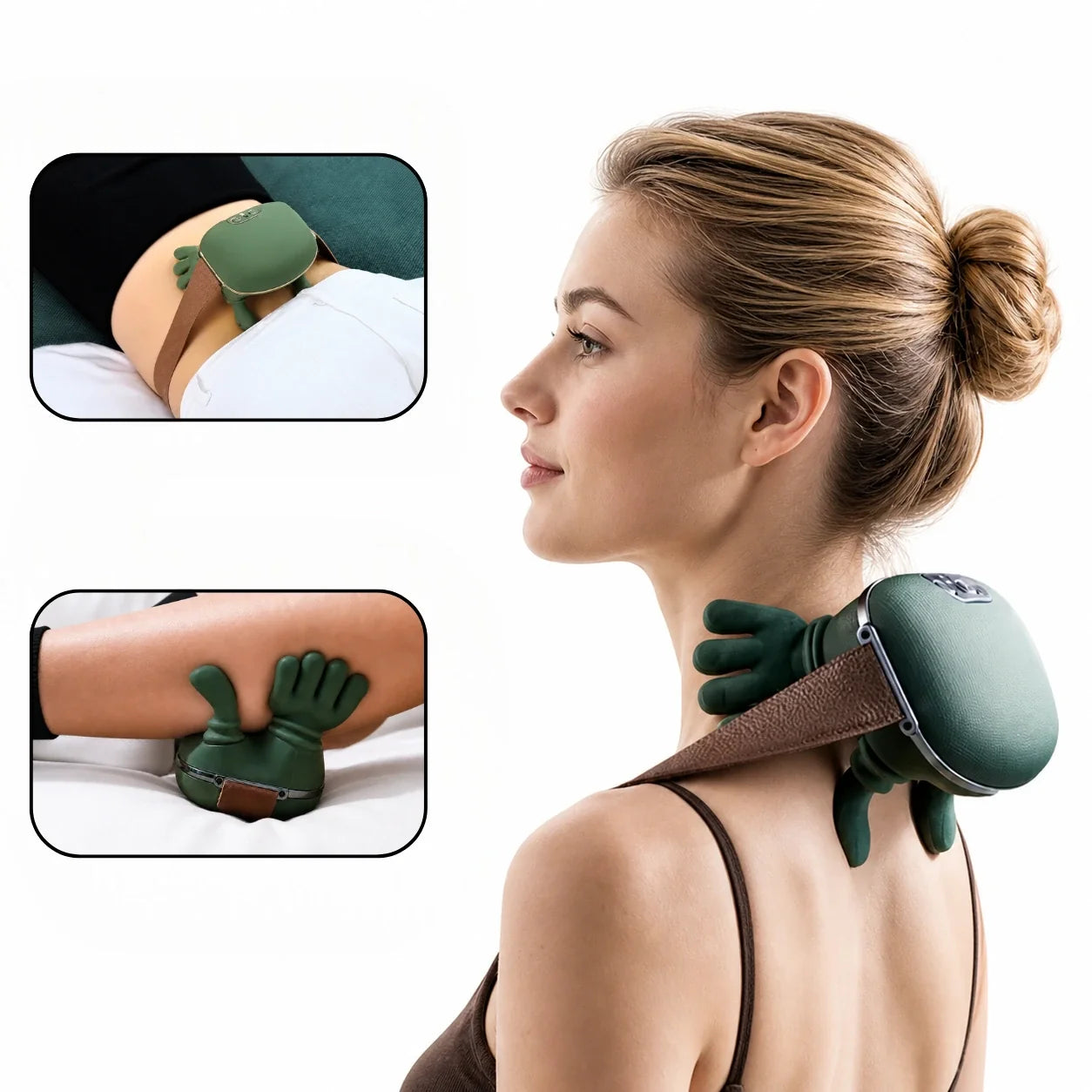 Electric Shiatsu Neck Massager with Heat for Shoulders and Trapezius – Hands-Free Kneading Relief for Office Workers, Gamers, and Home Relax | Thomler