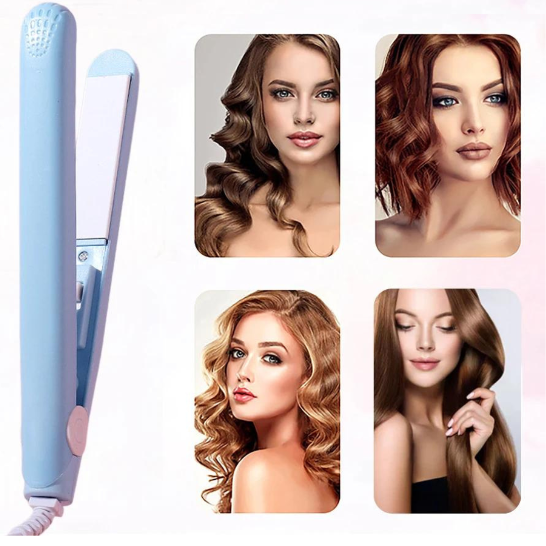 Compact Ceramic Hair Straightener & Curling Iron with 3D Floating Plates for Travel & Bangs | Thomler
