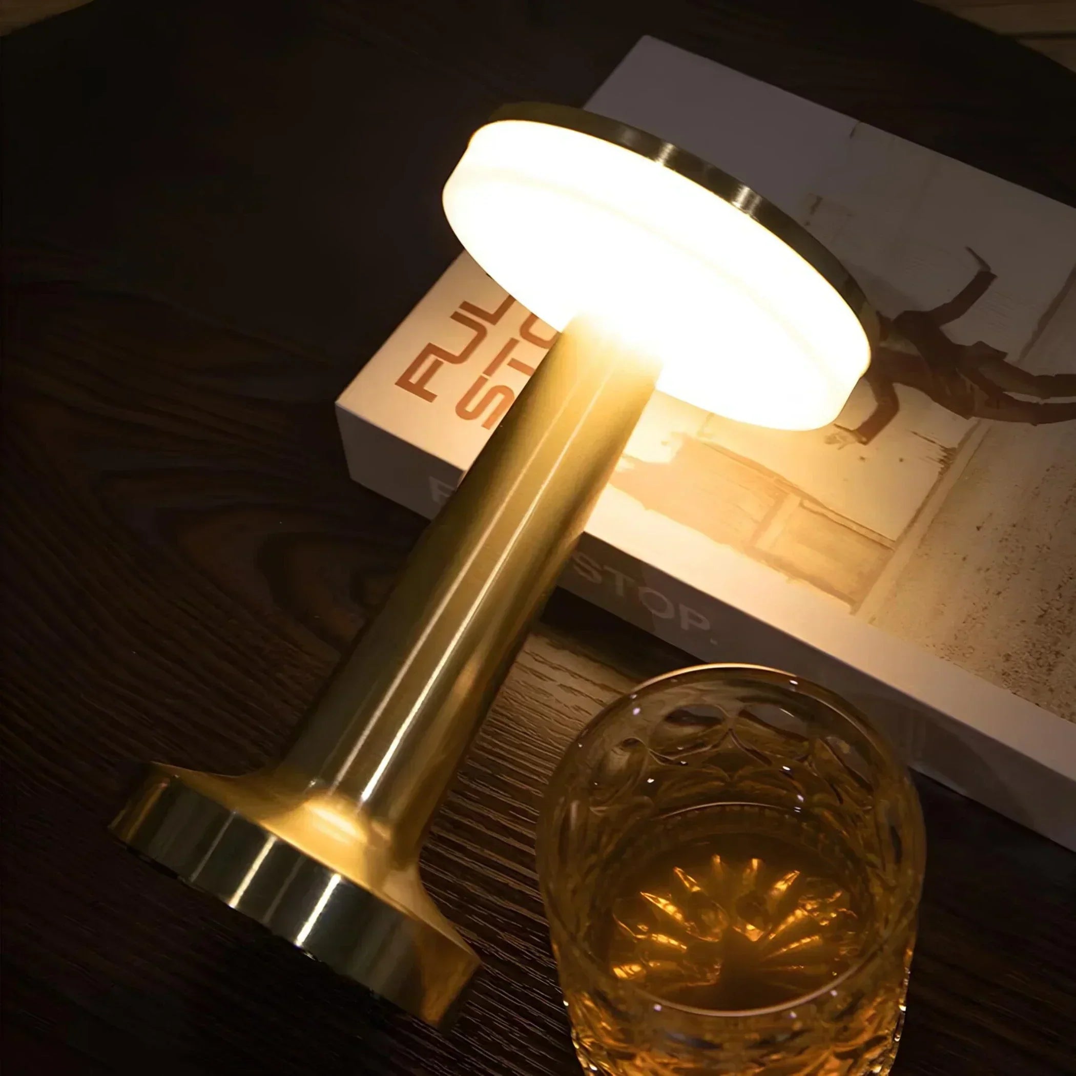 Table Lamp Metal 21.0 cm USB Rechargeable Dimmable Bedroom Restaurant Wireless LED Mood Lighting | Thomler