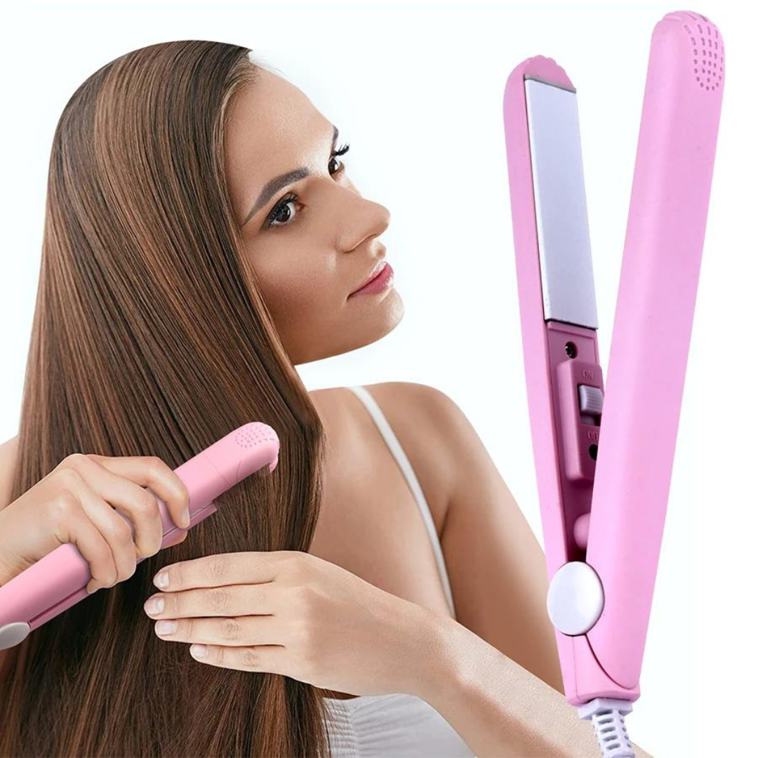Compact Ceramic Hair Straightener & Curling Iron with 3D Floating Plates for Travel & Bangs | Thomler
