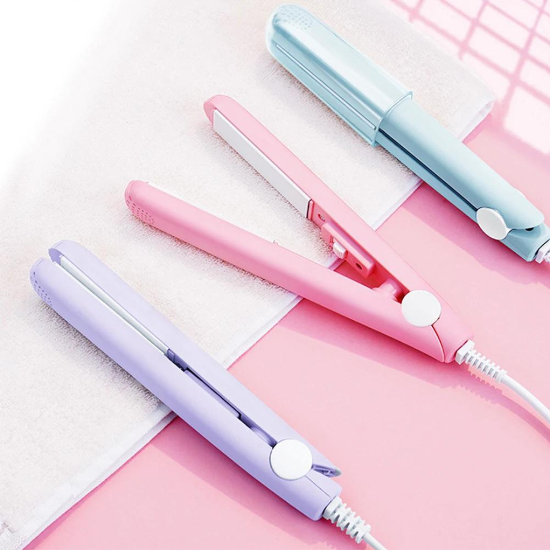 Compact Ceramic Hair Straightener & Curling Iron with 3D Floating Plates for Travel & Bangs | Thomler