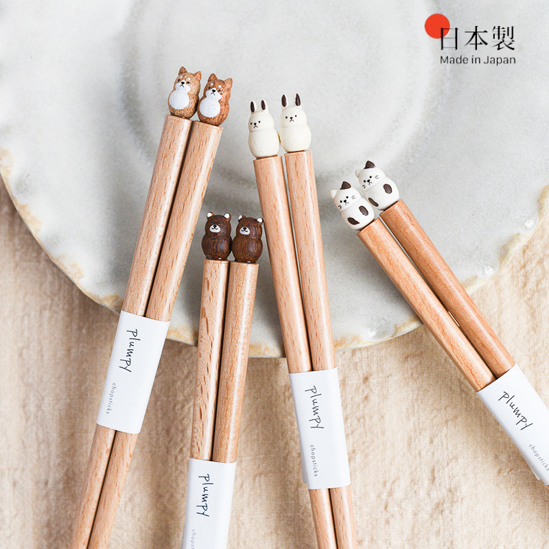 Animal-Themed Training Chopsticks for Kids Wooden Easy-Grip Learning Utensils for Toddlers Small Hands Mealtime Practice Shiba Inu Bunny Bea | Thomler