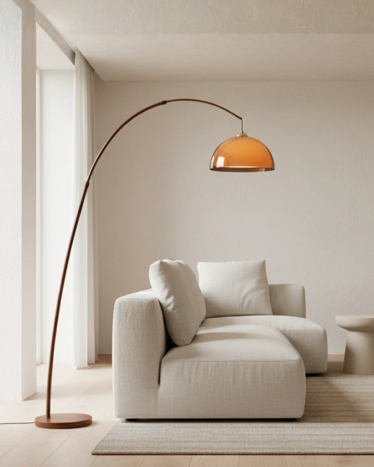 Arched Standing Lamp with Telescoping Reach and Swiveling Dome for Living Rooms and Reading Nooks | Thomler