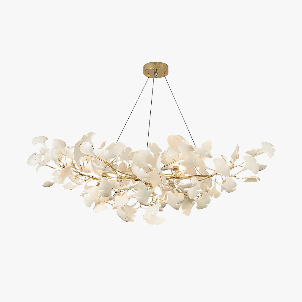 Curved Ceramic Chandelier with Gold or Nickel Hardware for Modern Dining Room & Bedroom | Thomler