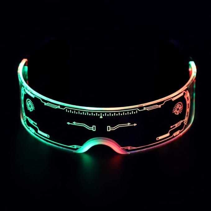 Illuminated Futuristic Visor Eyewear – Rechargeable Neon Shades for Raves, Costume Events & Night Parties | Thomler