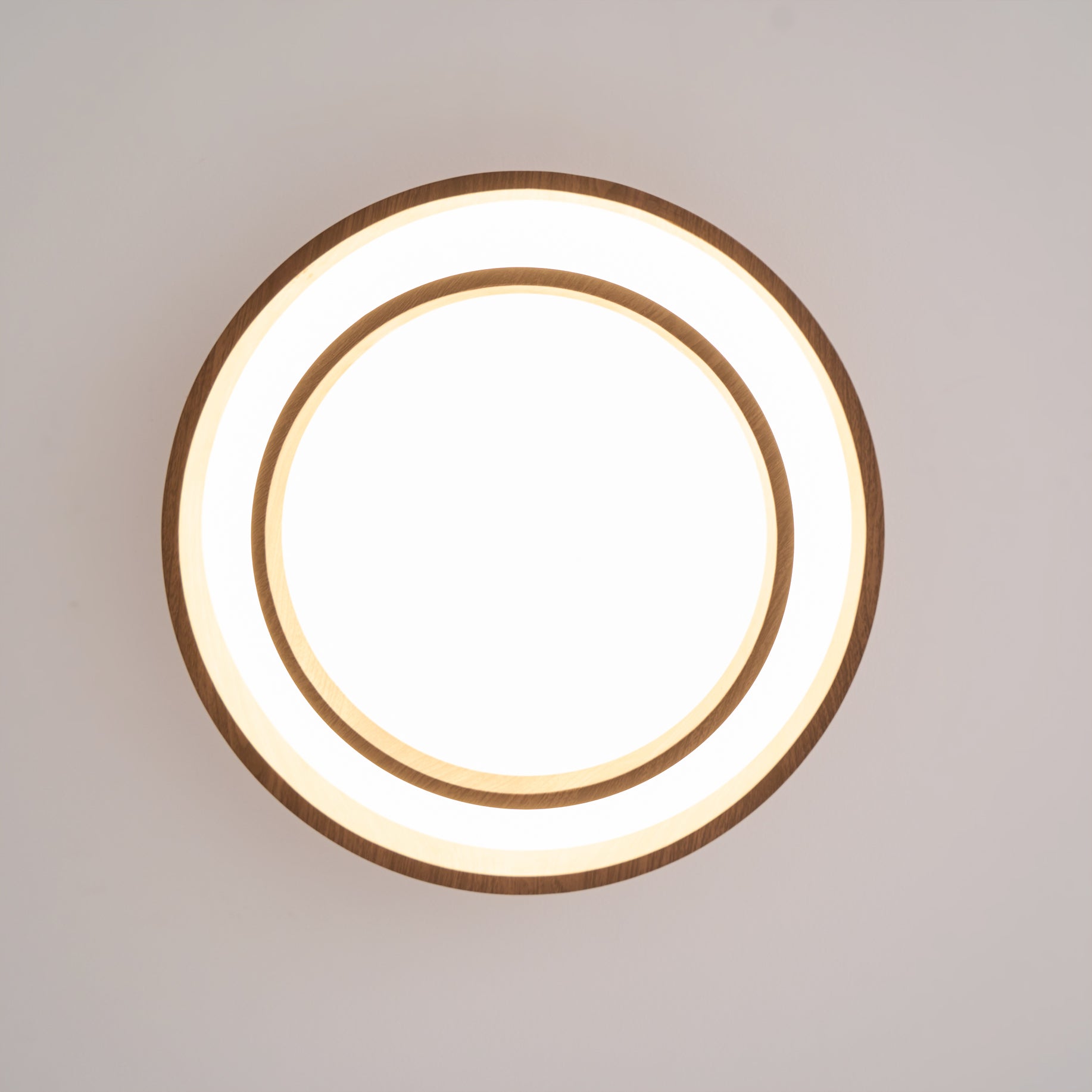 Ceiling Lamp Metal Integrated LED 15.7 in Walnut Indoor Ambient Lighting Modern Fixture | Thomler