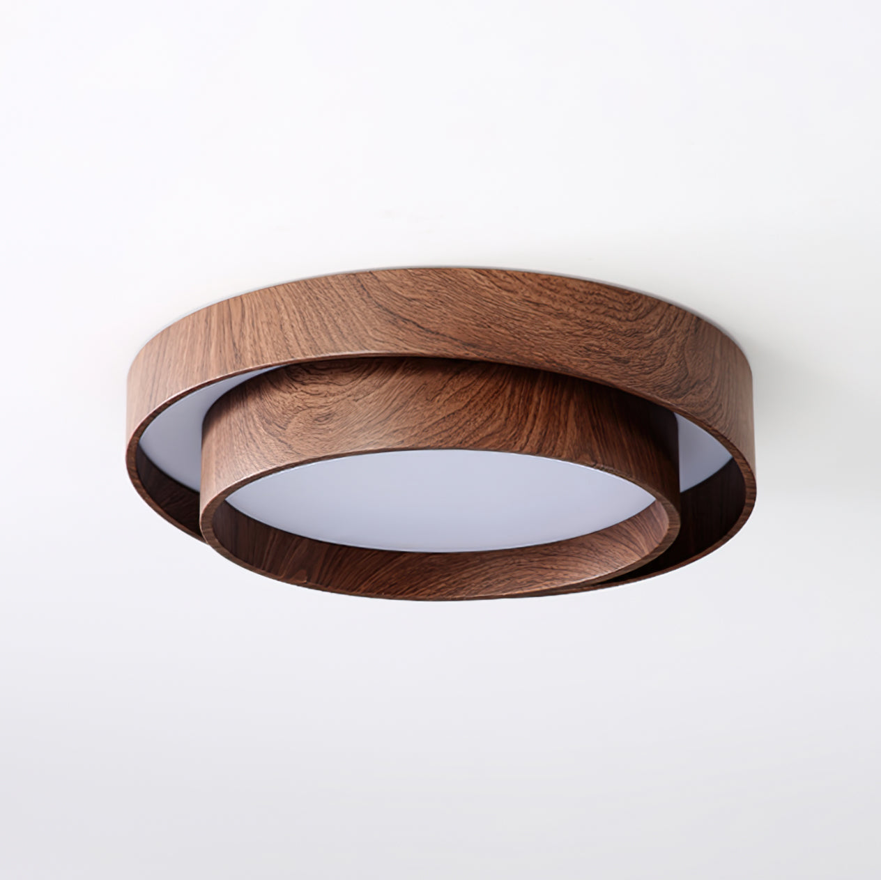Ceiling Lamp Metal Integrated LED 15.7 in Walnut Indoor Ambient Lighting Modern Fixture | Thomler