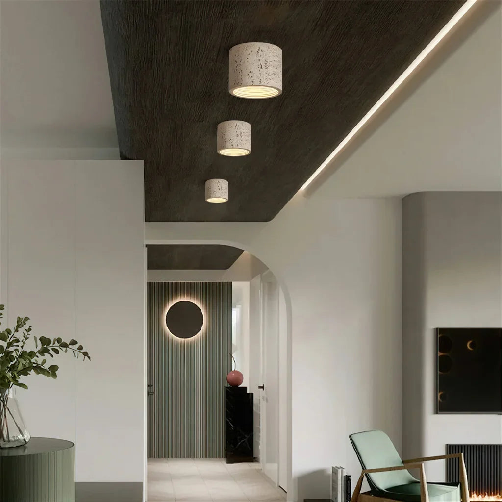 Ceiling Lamp Composite Cylindrical 12 in Soft Diffused Light Living Room Dining Area Ambient Lighting | Thomler