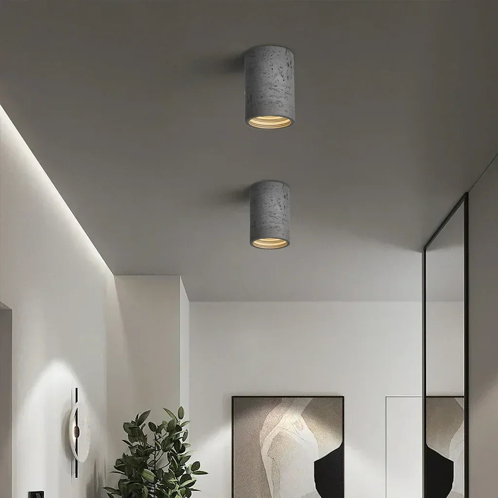 Ceiling Lamp Composite Cylindrical 12 in Soft Diffused Light Living Room Dining Area Ambient Lighting | Thomler
