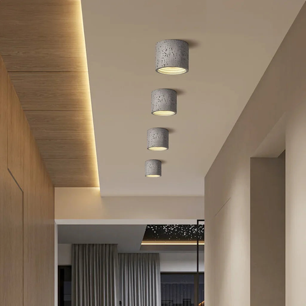 Ceiling Lamp Composite Cylindrical 12 in Soft Diffused Light Living Room Dining Area Ambient Lighting | Thomler