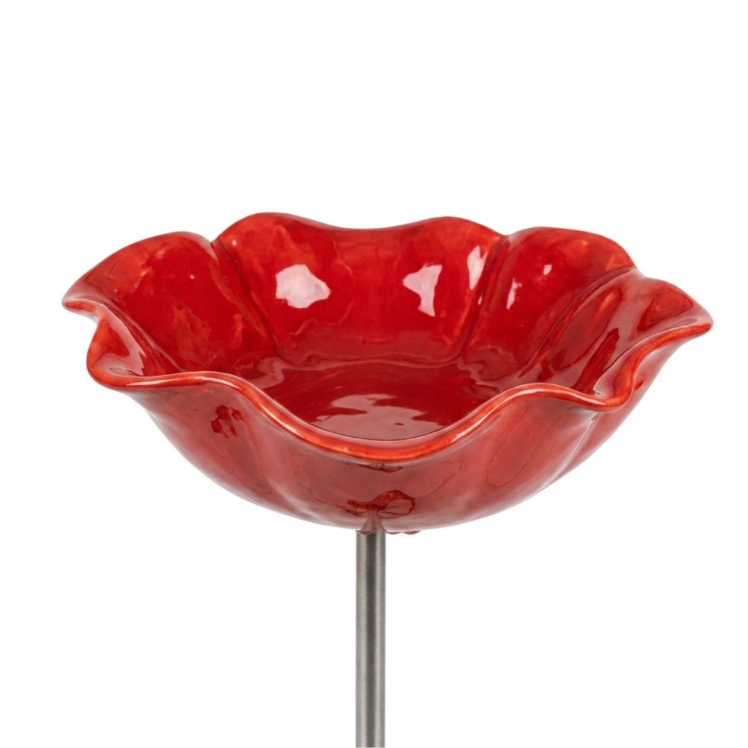 Flower-Shaped Bird Bath & Bee Watering Station Garden Stake for Hummingbirds Butterflies Pollinators Backyard Decor | Thomler