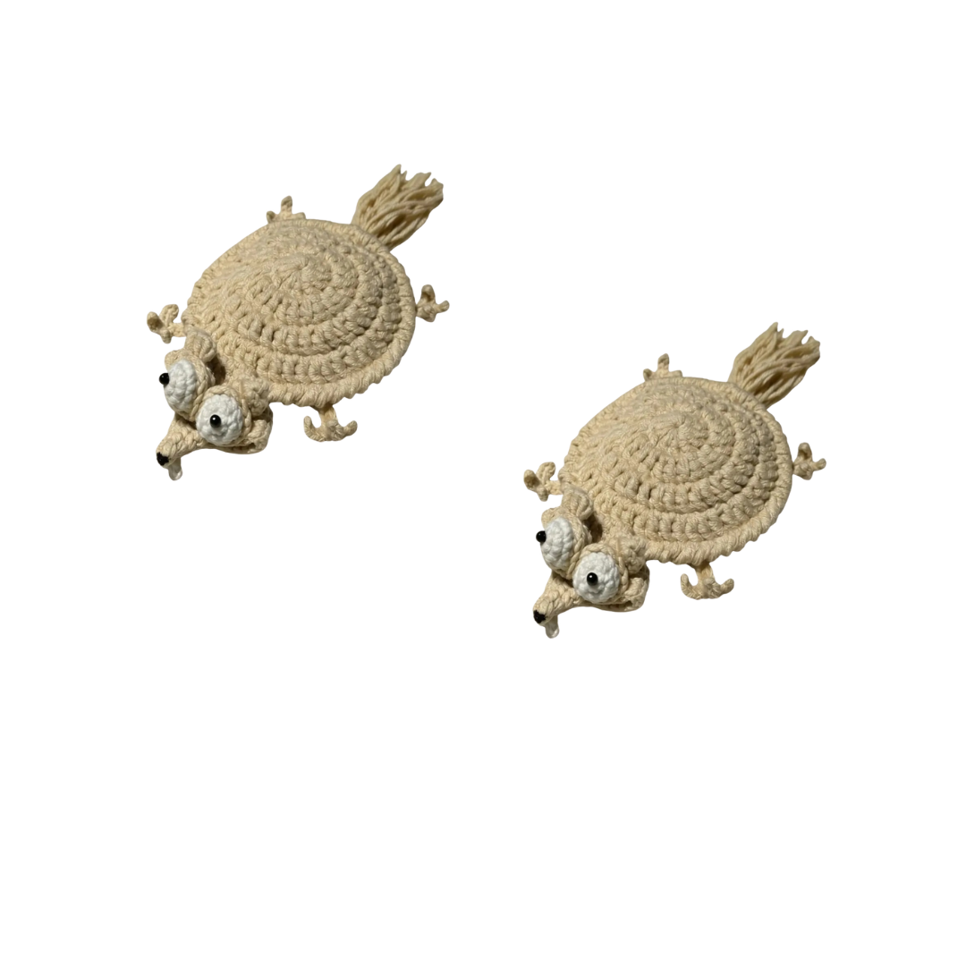 Handmade Crochet Squirrel Coaster Set for Coffee & Tea Lovers – Whimsical Drink Mat Protects Tables | Thomler