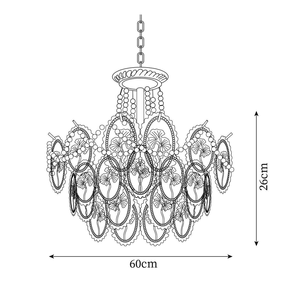 Tiered Glass Bead Chandelier with Polished Gold Hardware – Modern Pendant Ceiling Light | Thomler