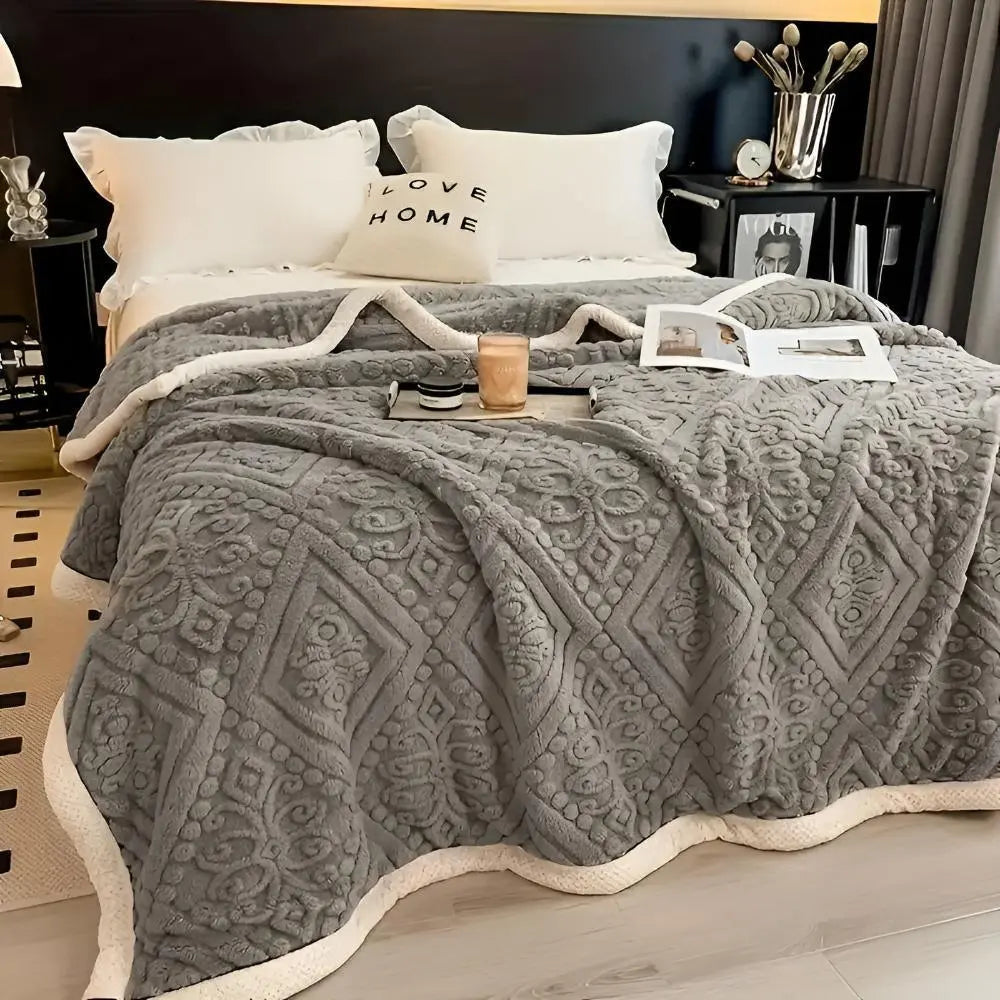 Reversible Sherpa Fleece Blanket – Double-Sided Plush Throw for Couch, Bed & Year-Round Comfort | Thomler