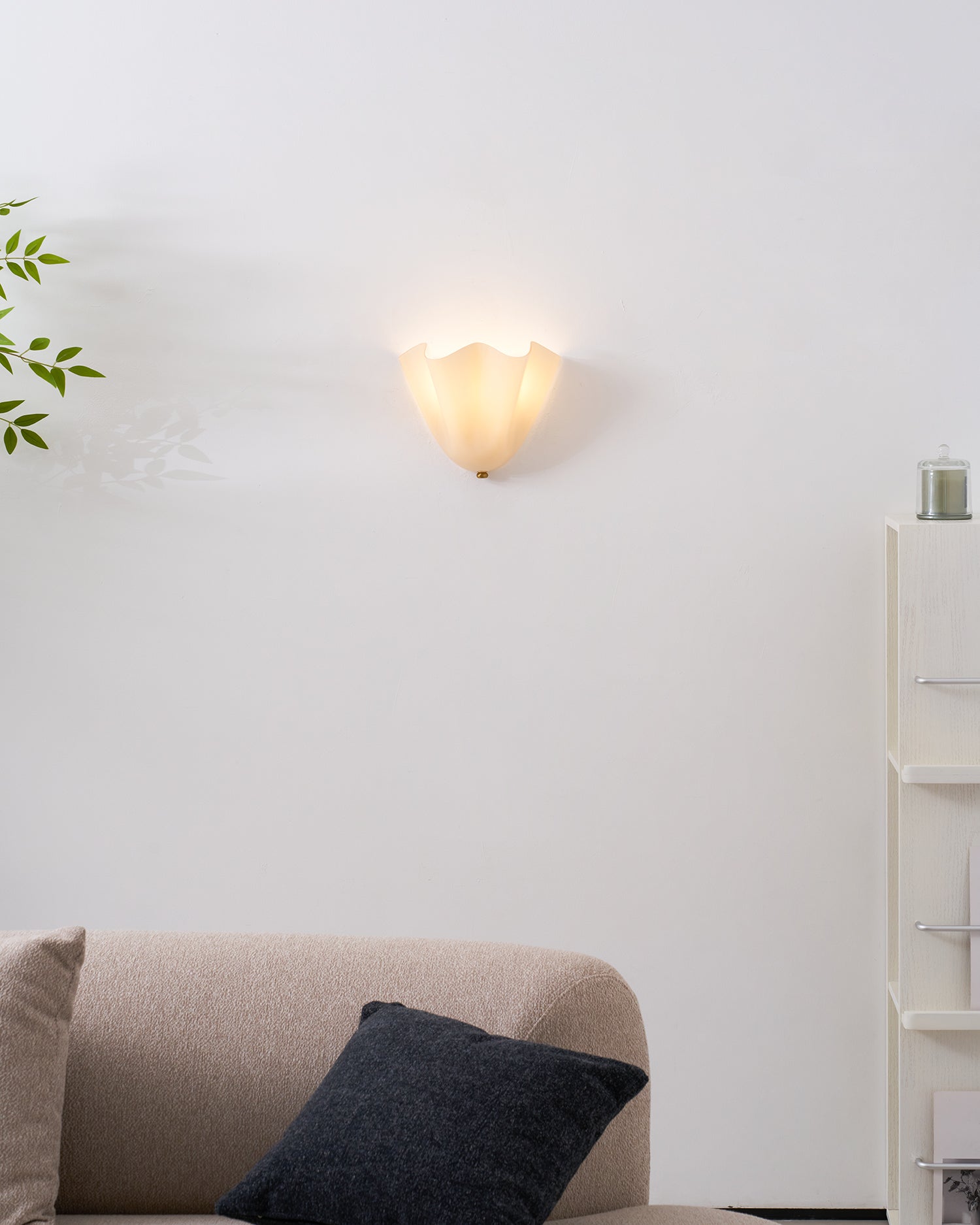 Wall Light 11 in x 10 in x 5.1 in Indoor Metal Glass LED Fixture Beige Green Brown Amber Home Hallway Bedroom Living Room Decorative Lighting | Thomler