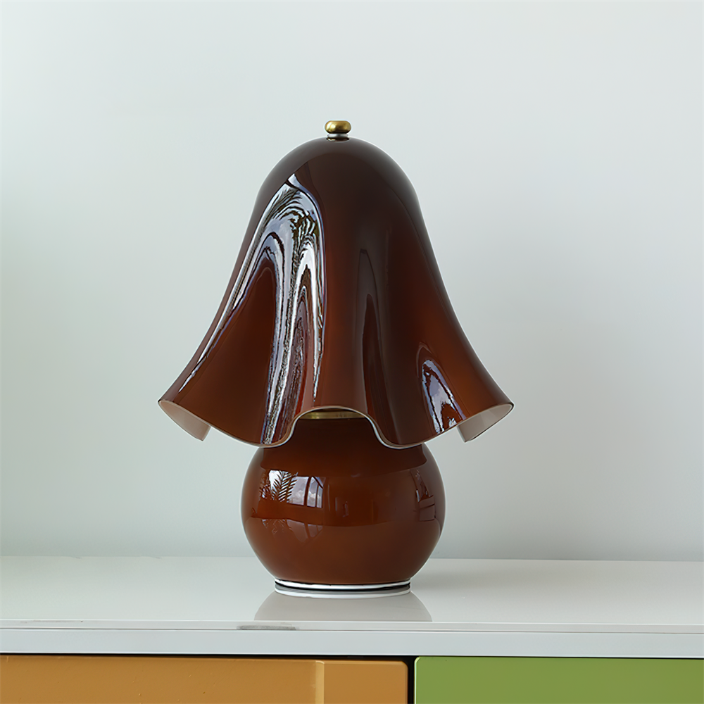 Table Lamp Hand-Blown Glass 12.6 in Indoor Living Room Decorative Accent Light | Thomler