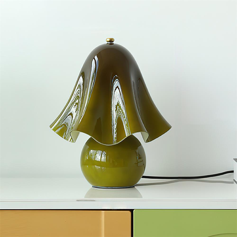 Table Lamp Hand-Blown Glass 12.6 in Indoor Living Room Decorative Accent Light | Thomler