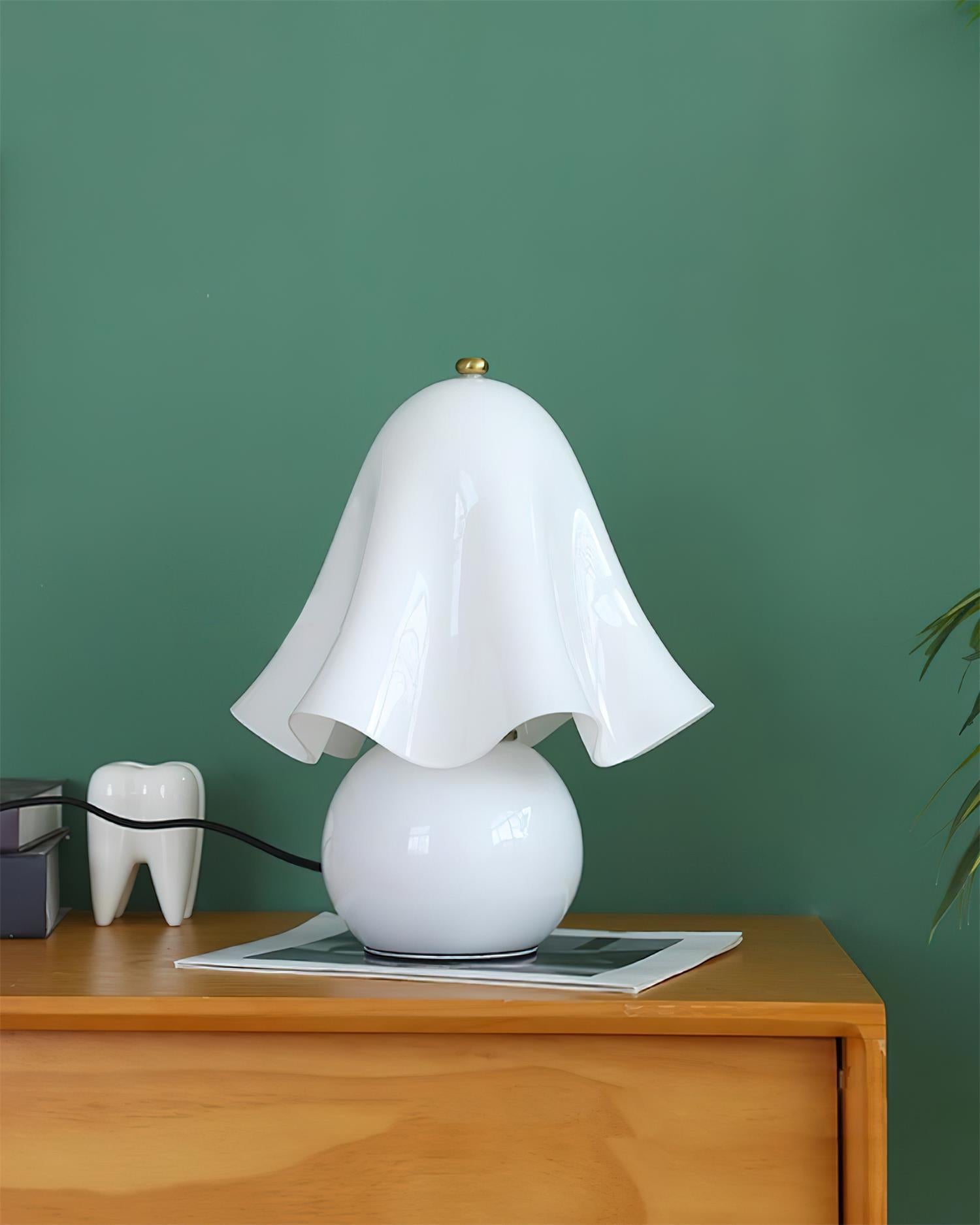 Table Lamp Hand-Blown Glass 12.6 in Indoor Living Room Decorative Accent Light | Thomler