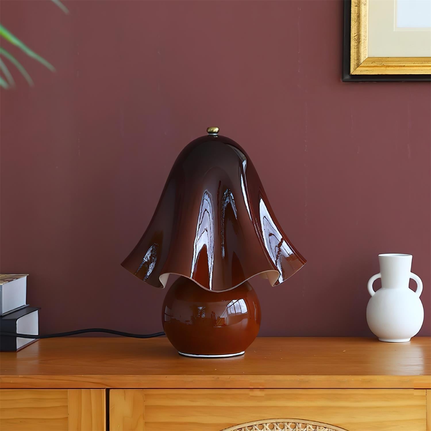 Table Lamp Hand-Blown Glass 12.6 in Indoor Living Room Decorative Accent Light | Thomler