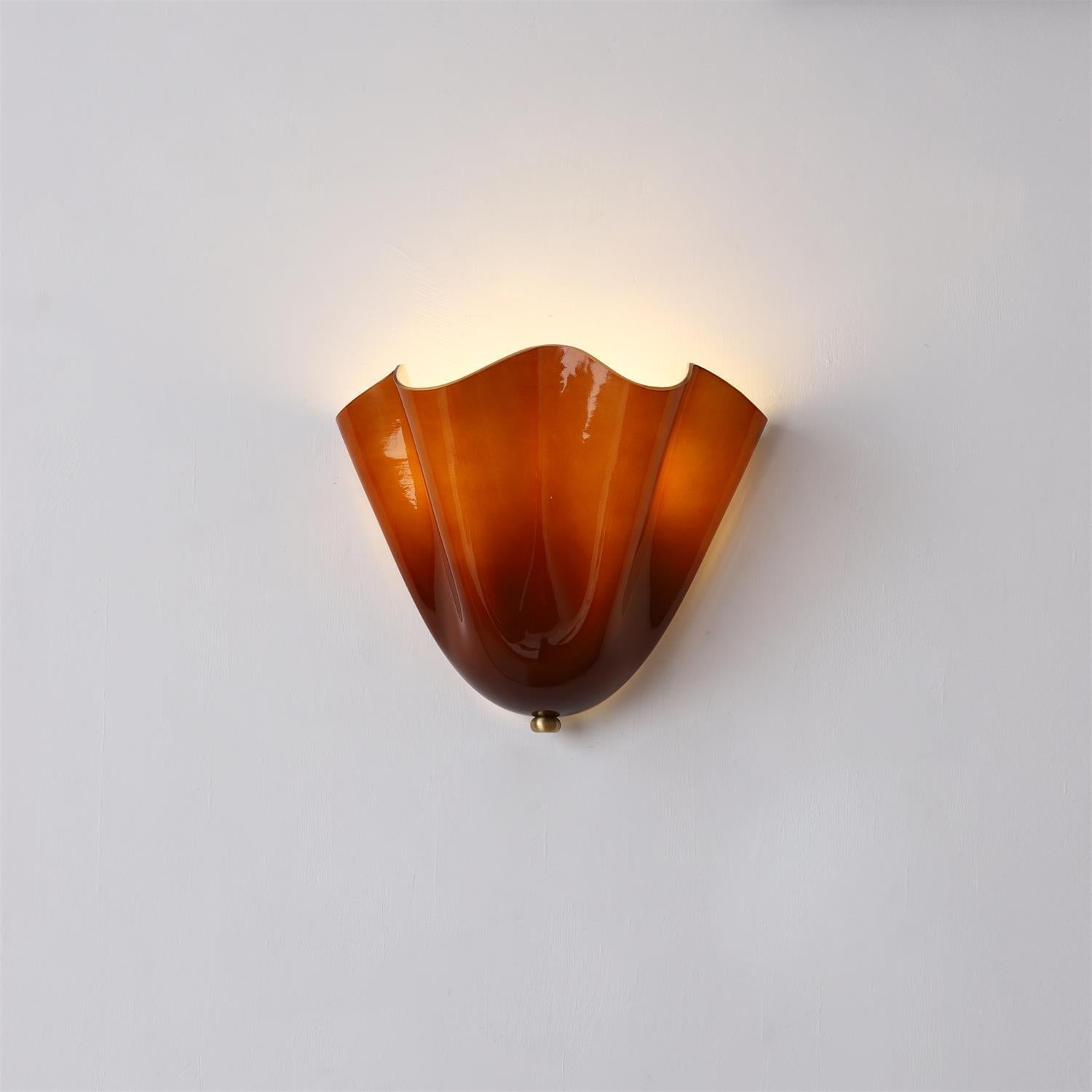 Wall Lamp Glass Folded 2x E27 10W Beige Ambient Bathroom Hallway Living Room Lighting | Thomler