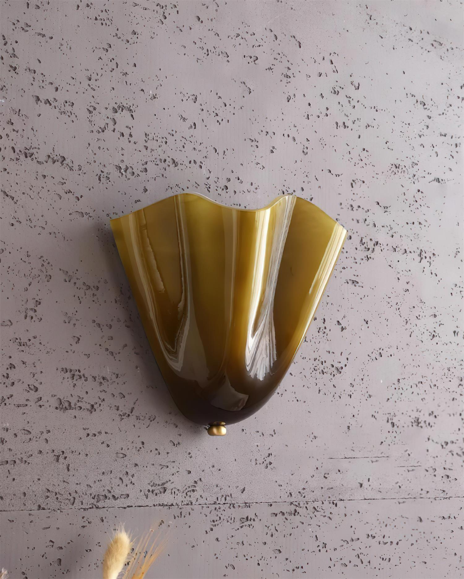 Wall Lamp Glass 11 in Hand Blown Petal Shade Bedroom Hallway Decorative Sconce Lighting Fixture | Thomler