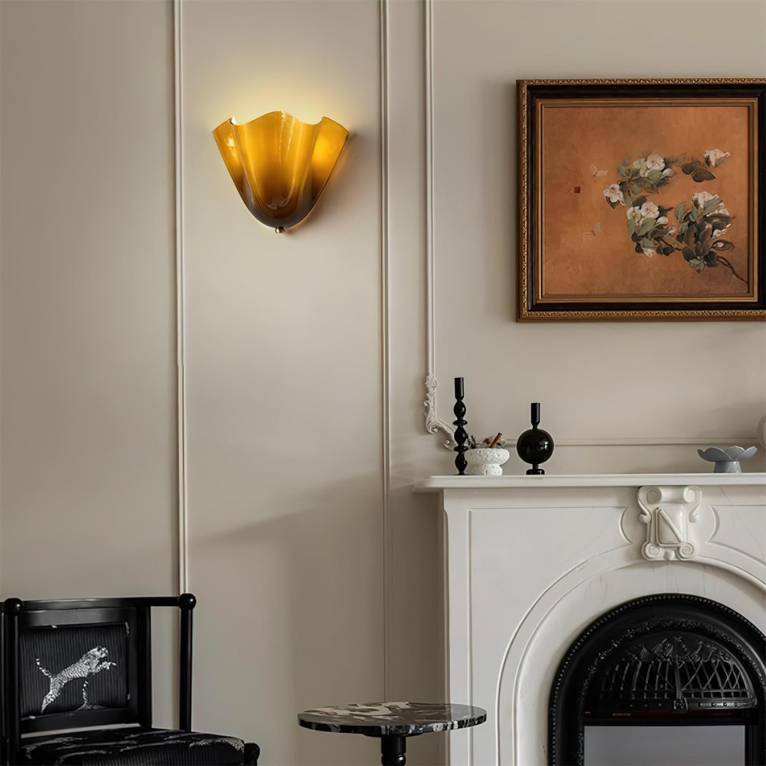 Wall Lamp Glass Folded 2x E27 10W Beige Ambient Bathroom Hallway Living Room Lighting | Thomler