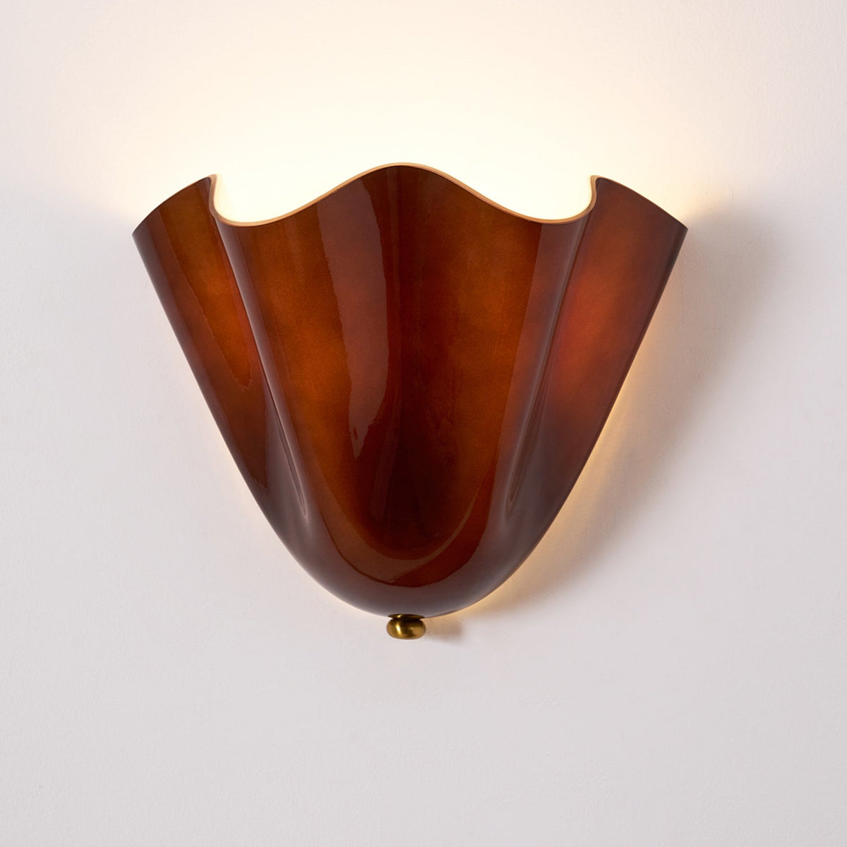 Curved Petal Glass Wall Sconce with Metal Accent for Bedroom, Hallway & Living Room – G9 LED Hardwired Modern Ambient Light Fixture | Thomler
