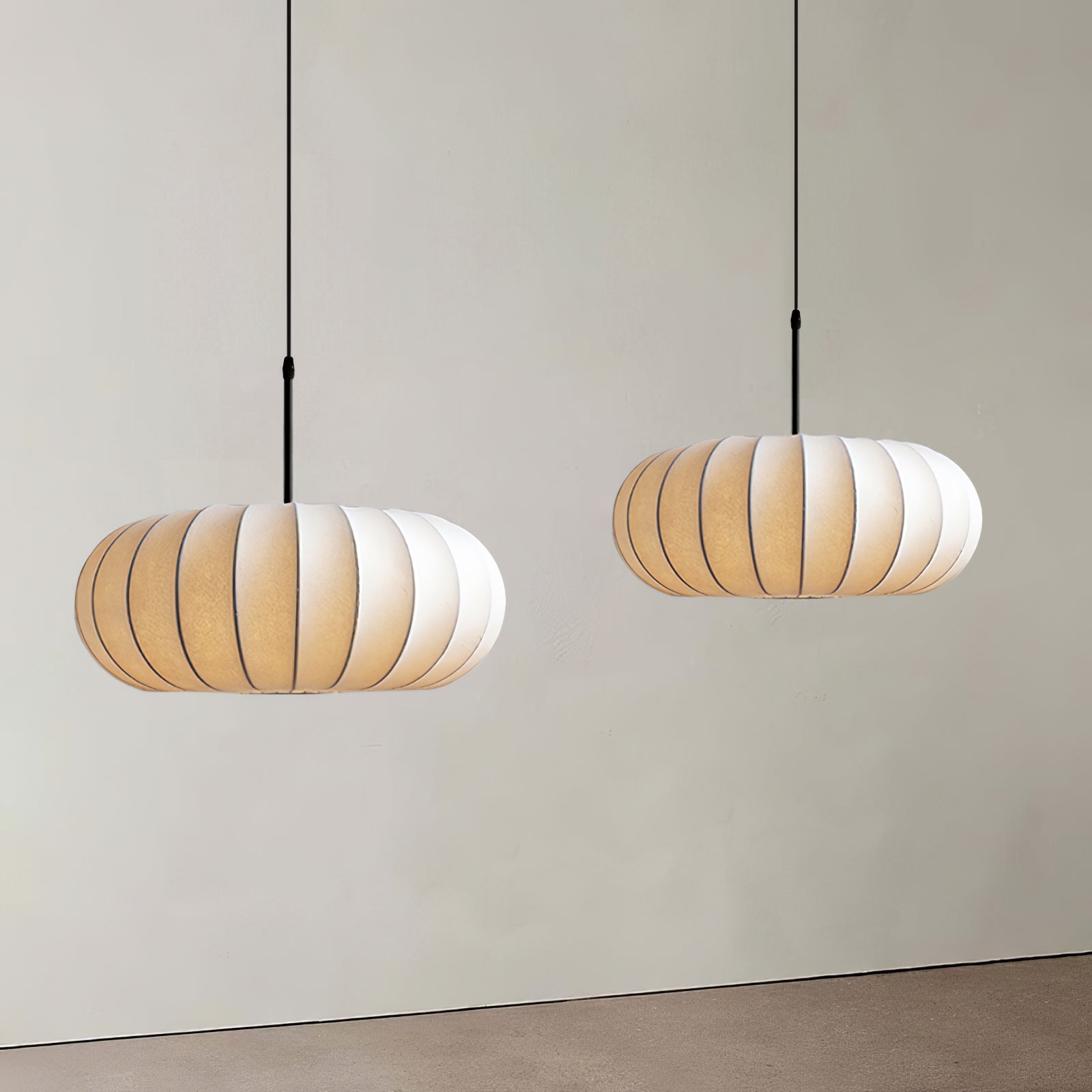 Pendant Light Fabric Shade 19.6 in Adjustable Ceiling Lamp White Black Dining Room Kitchen Island Hanging Light | Thomler