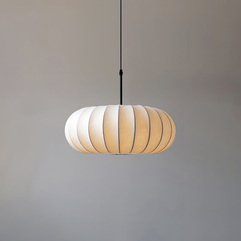 Pendant Light Fabric Shade 19.6 in Adjustable Ceiling Lamp White Black Dining Room Kitchen Island Hanging Light | Thomler