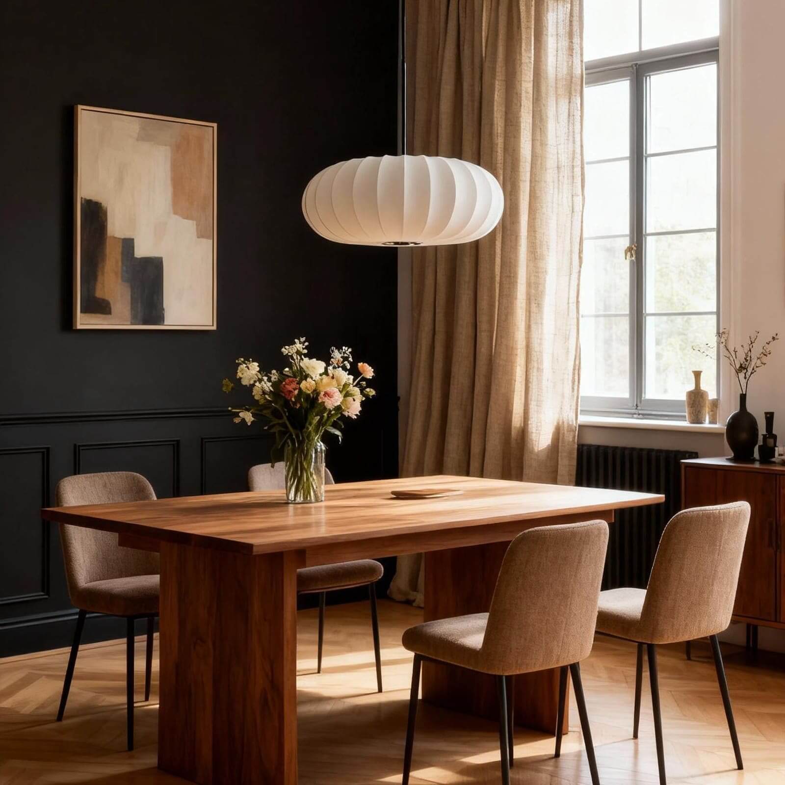 Pendant Light Silk 11.8 in to 19.6 in Warm Indoor Dining Living Room Lighting Decorative LED | Thomler