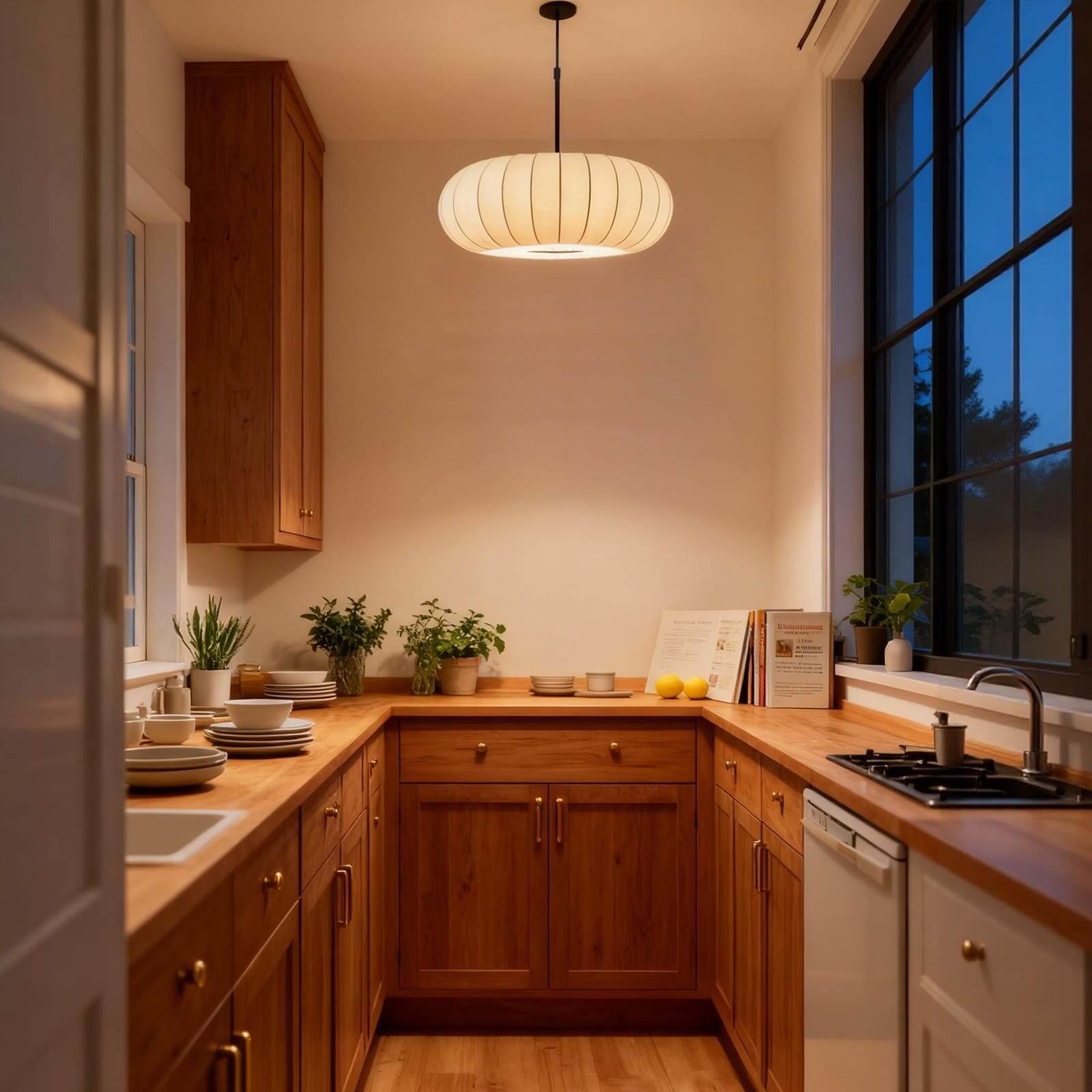 Pendant Light Silk 11.8 in to 19.6 in Warm Indoor Dining Living Room Lighting Decorative LED | Thomler