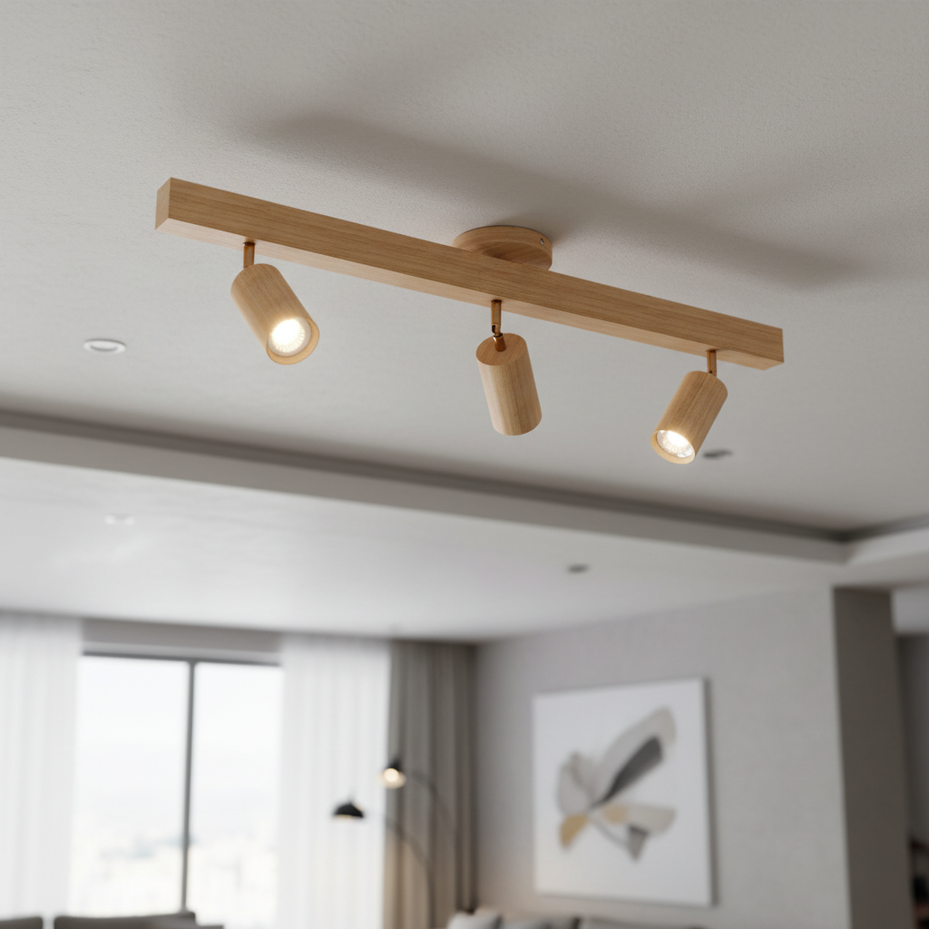 Timber-Style Directional Track Light – Ceiling Accent for Kitchen, Living Room & Hallway | Thomler
