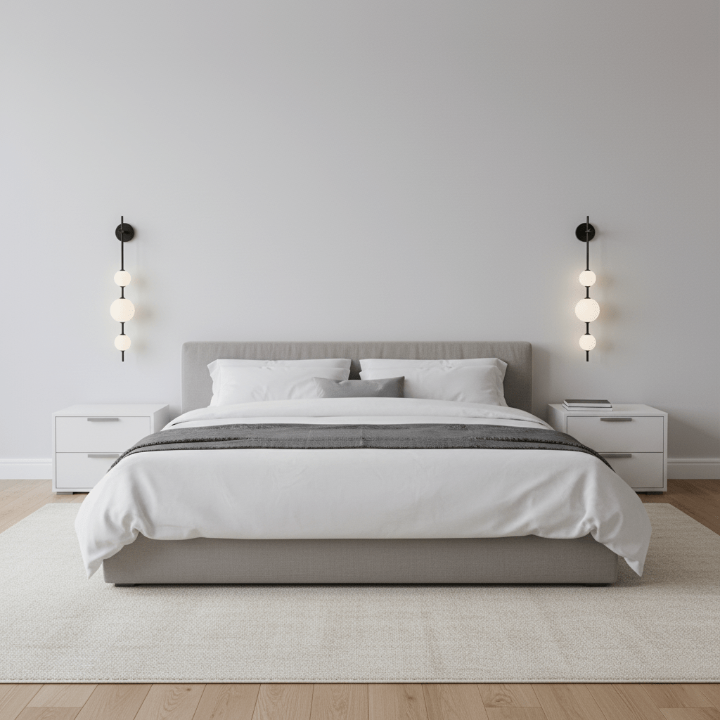 Vertical Glass Globe Wall Lamp 25.6 in LED Brass Indoor Lighting Warm Glow Bedroom Hallway Study Bathroom Sconce | Thomler