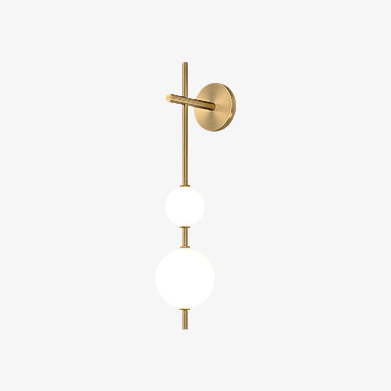 Vertical Glass Globe Wall Lamp 25.6 in LED Brass Indoor Lighting Warm Glow Bedroom Hallway Study Bathroom Sconce | Thomler