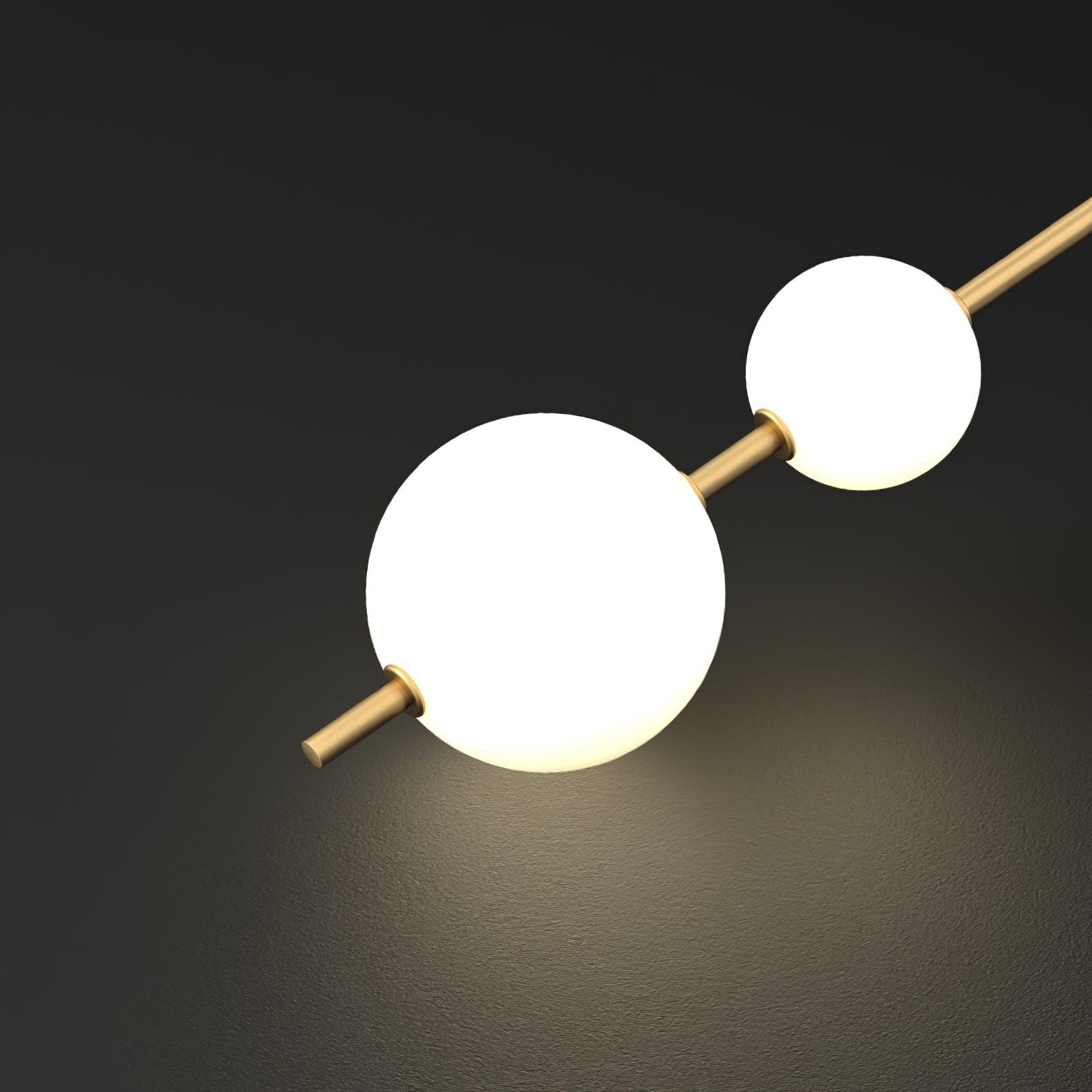Vertical Glass Globe Wall Lamp 25.6 in LED Brass Indoor Lighting Warm Glow Bedroom Hallway Study Bathroom Sconce | Thomler