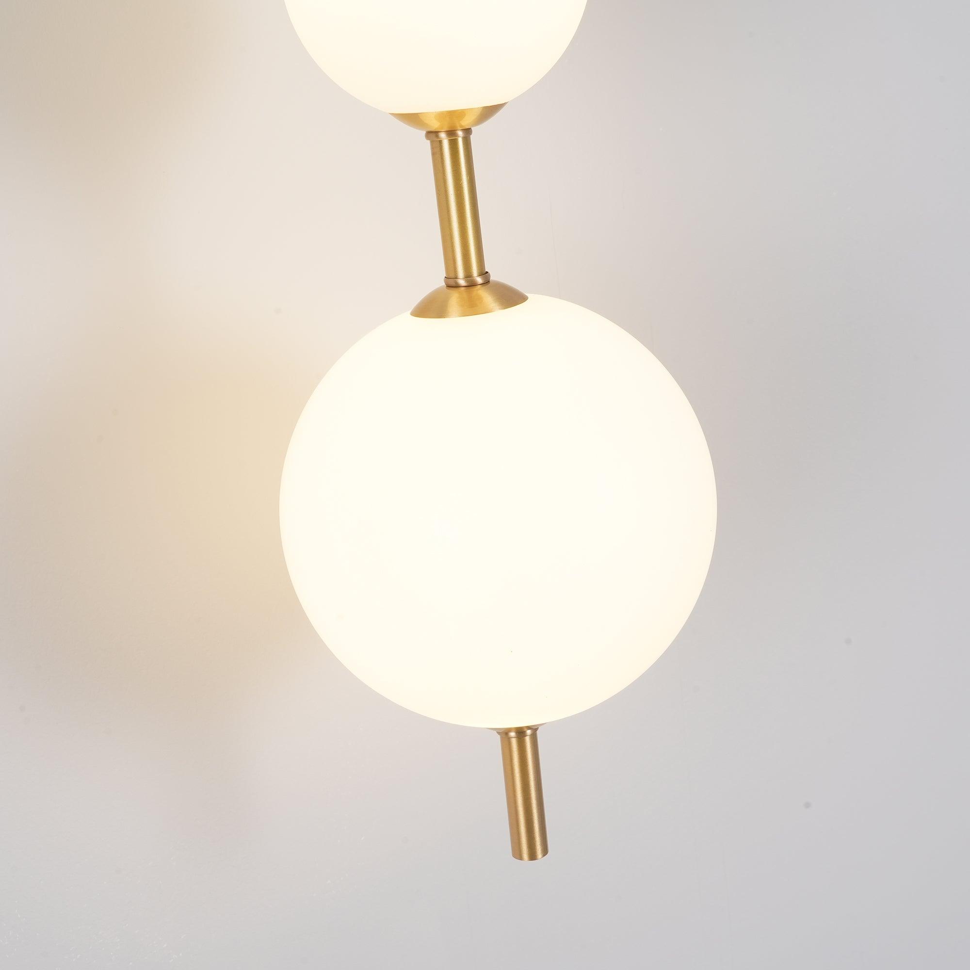 Vertical Glass Globe Wall Lamp 25.6 in LED Brass Indoor Lighting Warm Glow Bedroom Hallway Study Bathroom Sconce | Thomler