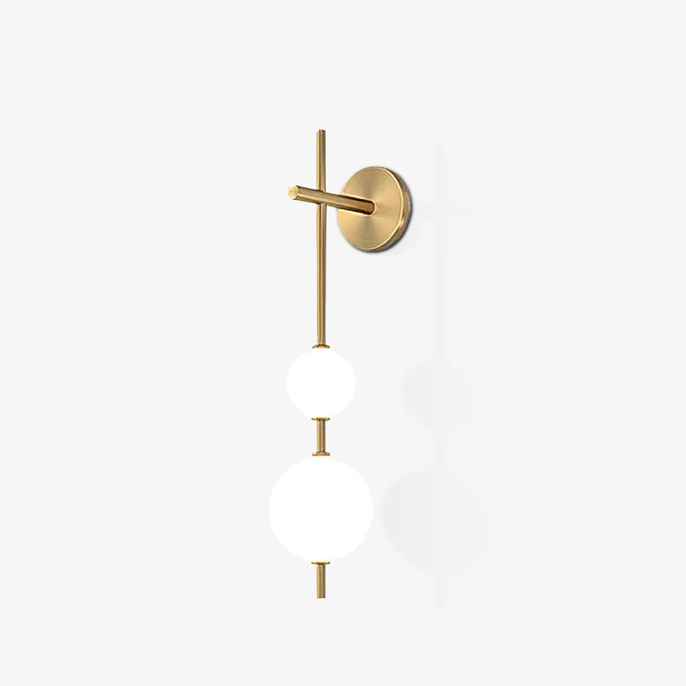 Vertical Glass Globe Wall Lamp 25.6 in LED Brass Indoor Lighting Warm Glow Bedroom Hallway Study Bathroom Sconce | Thomler