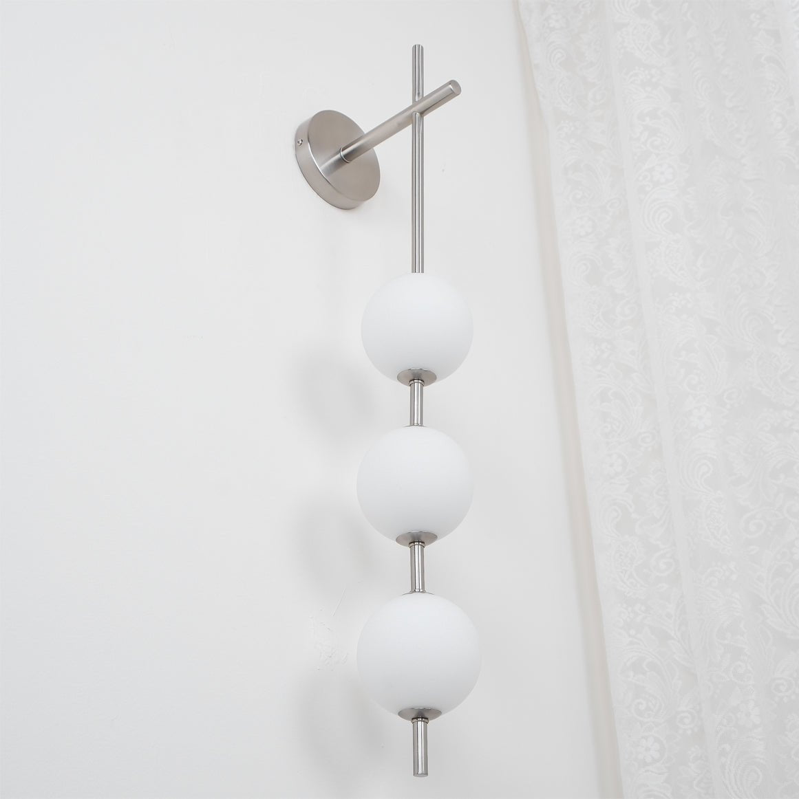 Vertical Glass Globe Wall Lamp 25.6 in LED Brass Indoor Lighting Warm Glow Bedroom Hallway Study Bathroom Sconce | Thomler
