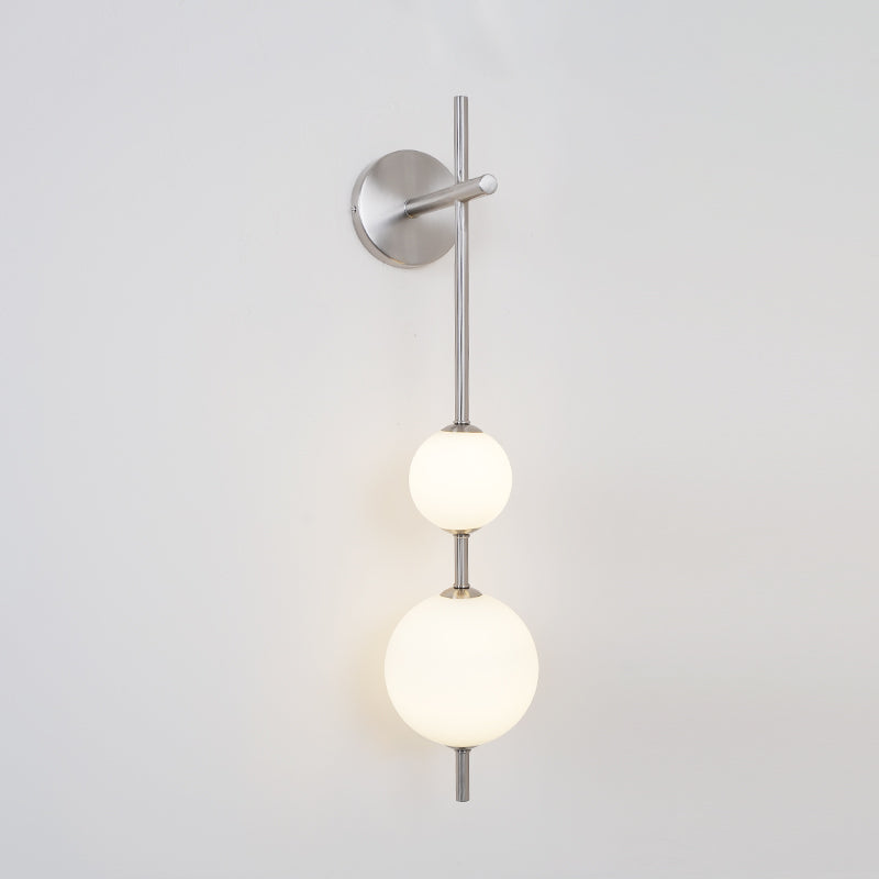 Vertical Glass Globe Wall Lamp 25.6 in LED Brass Indoor Lighting Warm Glow Bedroom Hallway Study Bathroom Sconce | Thomler