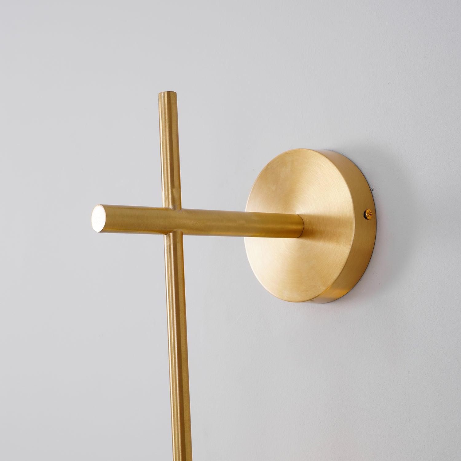 Vertical Glass Globe Wall Lamp 25.6 in LED Brass Indoor Lighting Warm Glow Bedroom Hallway Study Bathroom Sconce | Thomler