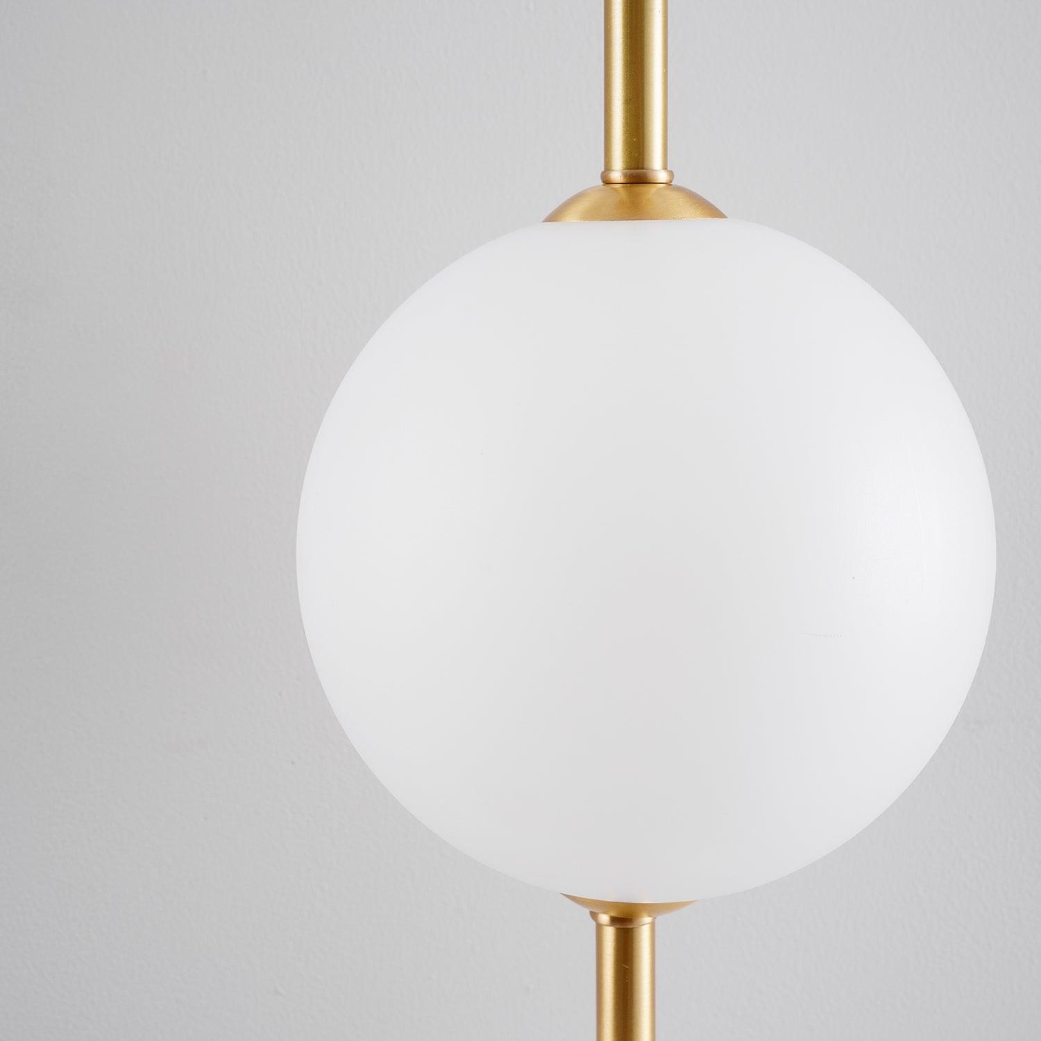 Vertical Glass Globe Wall Lamp 25.6 in LED Brass Indoor Lighting Warm Glow Bedroom Hallway Study Bathroom Sconce | Thomler