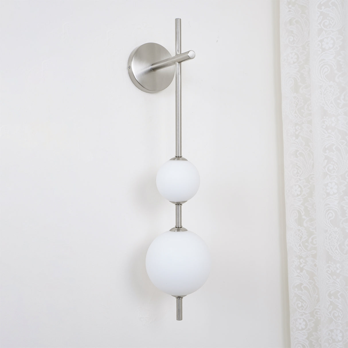 Vertical Glass Globe Wall Lamp 25.6 in LED Brass Indoor Lighting Warm Glow Bedroom Hallway Study Bathroom Sconce | Thomler