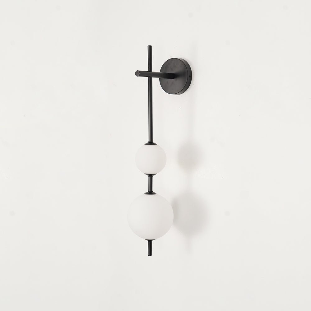 Vertical Glass Globe Wall Lamp 25.6 in LED Brass Indoor Lighting Warm Glow Bedroom Hallway Study Bathroom Sconce | Thomler
