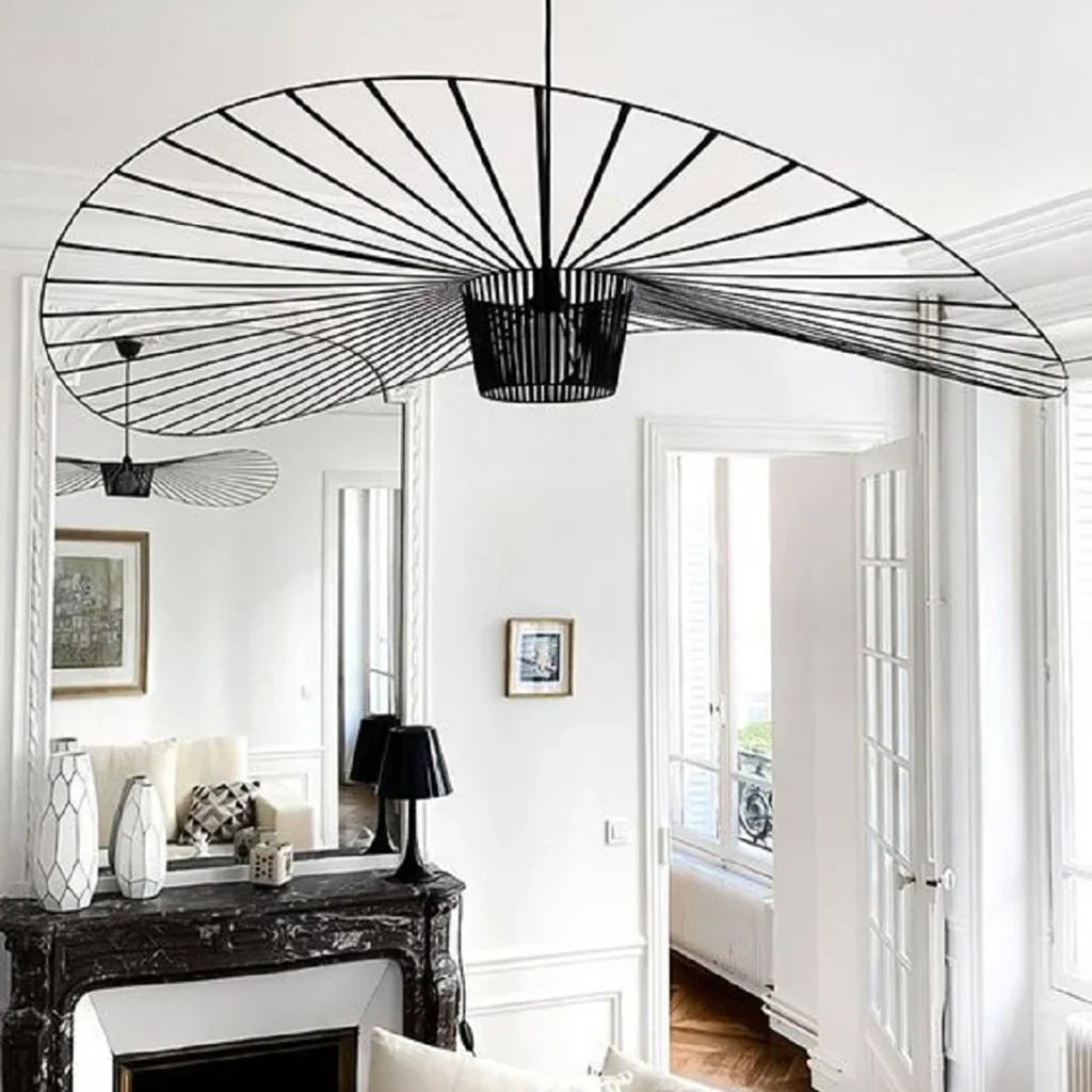 Pendant Light Metal Fibreglass 150.0 cm Adjustable Dining Room Kitchen Island Modern Hanging Ceiling Lamp Wide Shade | Thomler
