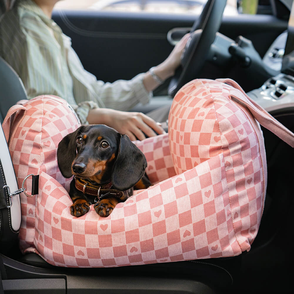 Portable Pet Carrier Booster Seat with Safety Harness and Washable Cover for Small Dogs | Thomler