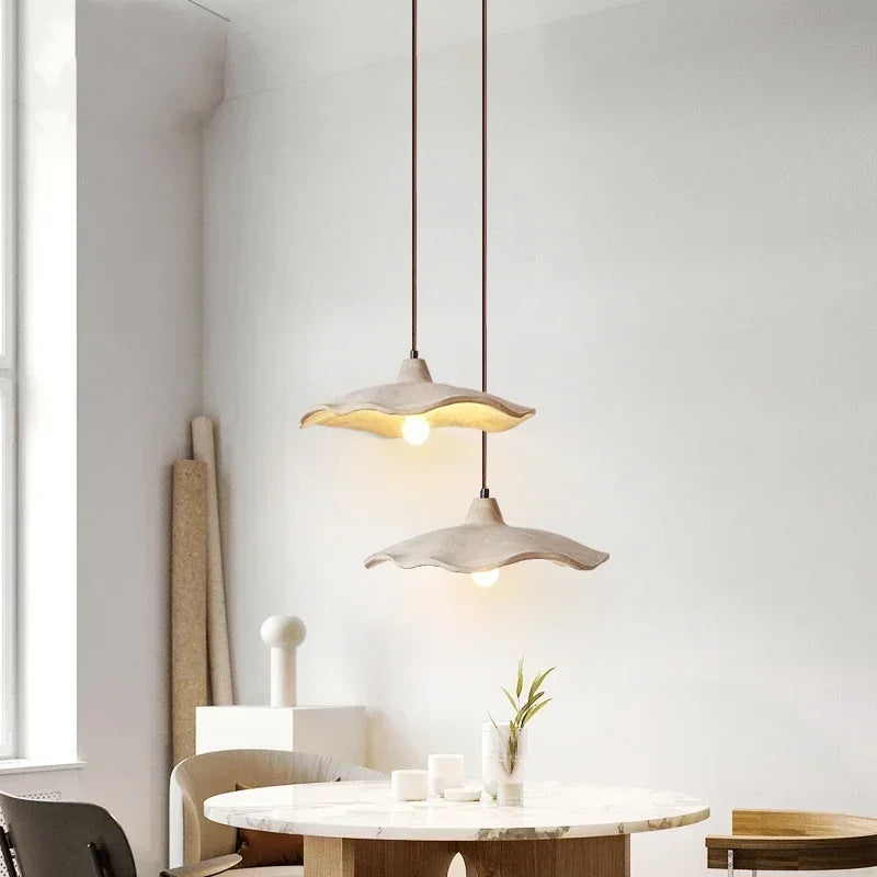 Concrete Drop Pendant with Fluted Bell Shade for Kitchen Island & Dining Room – LED Included | Thomler