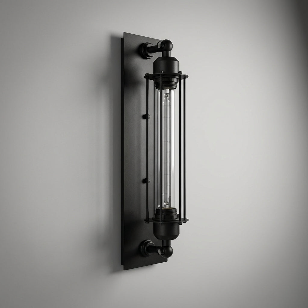Wall Lamp Metal Cage LED Black Industrial Hallway Living Room Vintage Retro Edison Style Accent Lighting | Thomler