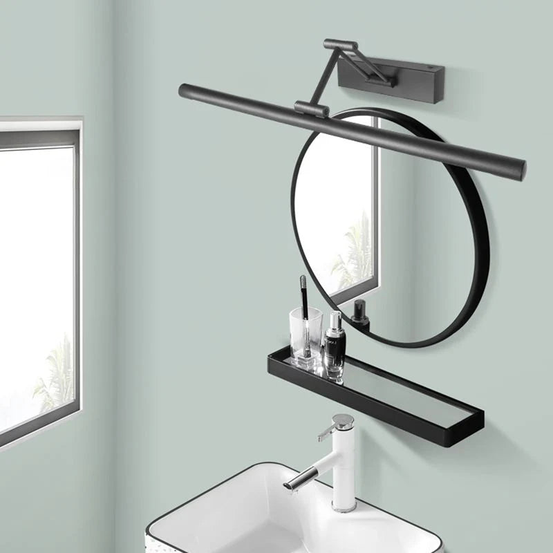 Wall Light Metal Adjustable 12 in LED Black White Bathroom Mirror Vanity Lighting Three Color Modes | Thomler